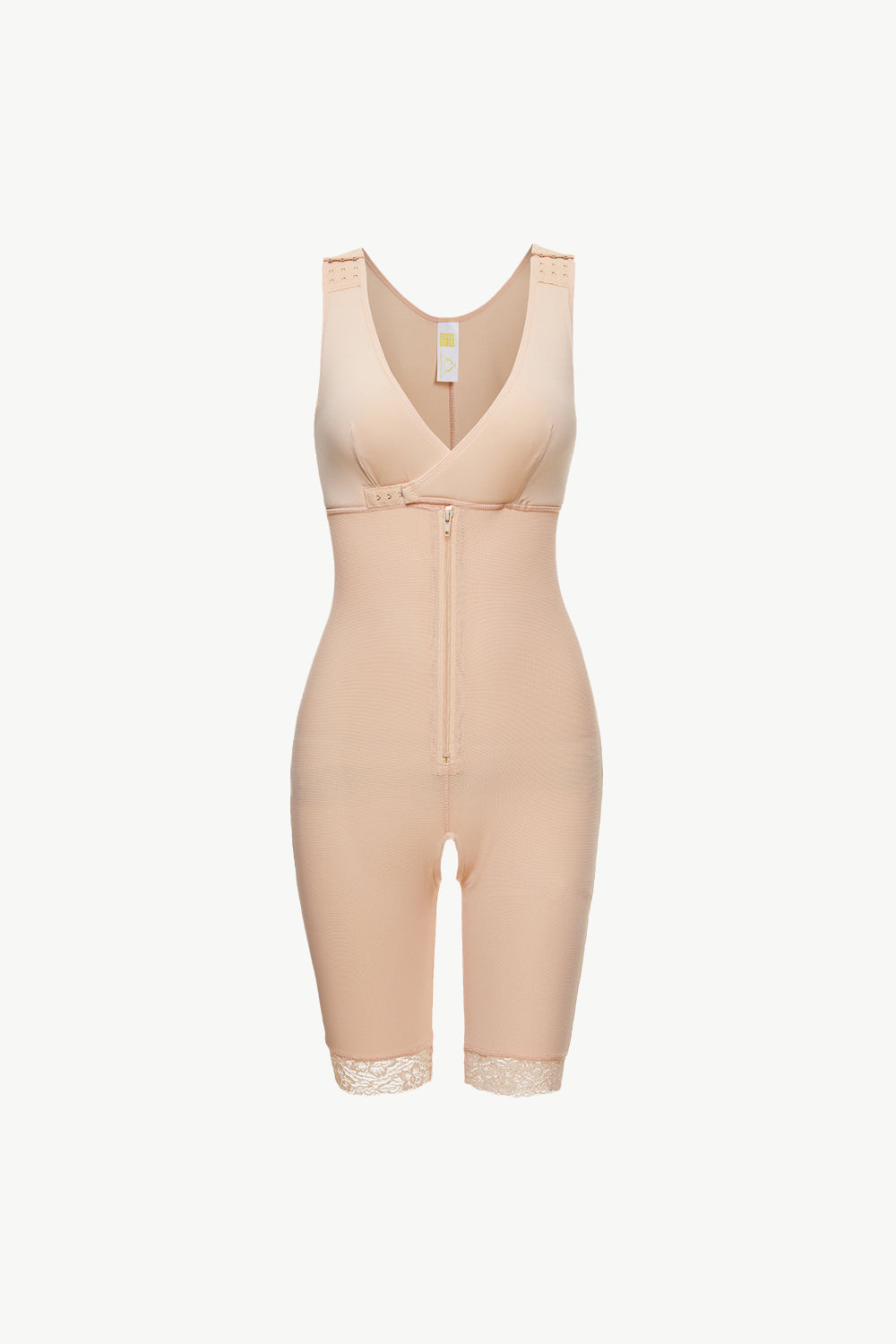 Full Size Lace Trim Shapewear Bodysuit with Zipper  Shapewear- Doll Fits