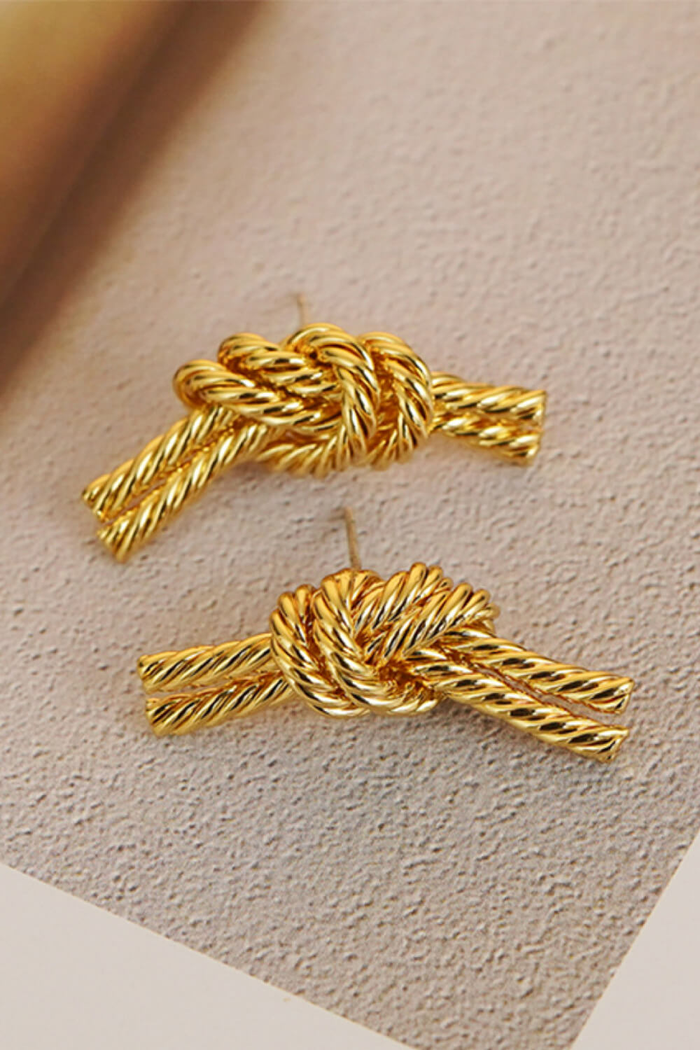 18K Gold Plated Twisted Earrings  Earrings- Doll Fits