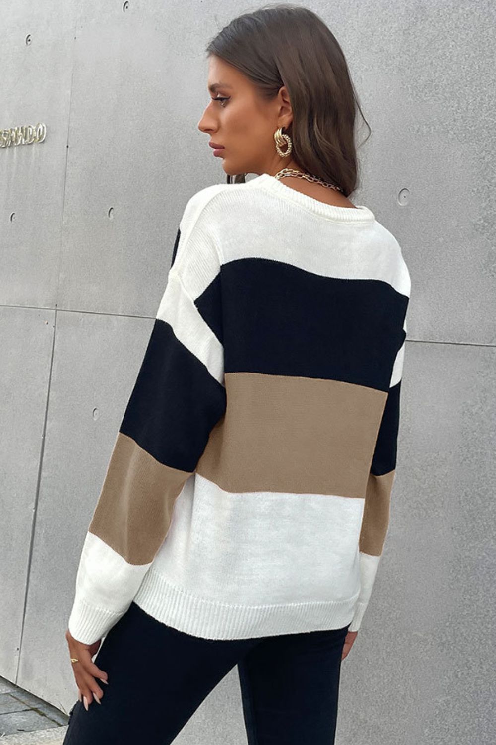 Longing For Fall Color Block Sweater  Shirts & Tops- Doll Fits
