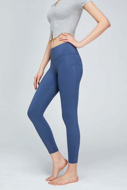 Seam Detail Wide Waistband Sports Leggings  Activewear- Doll Fits