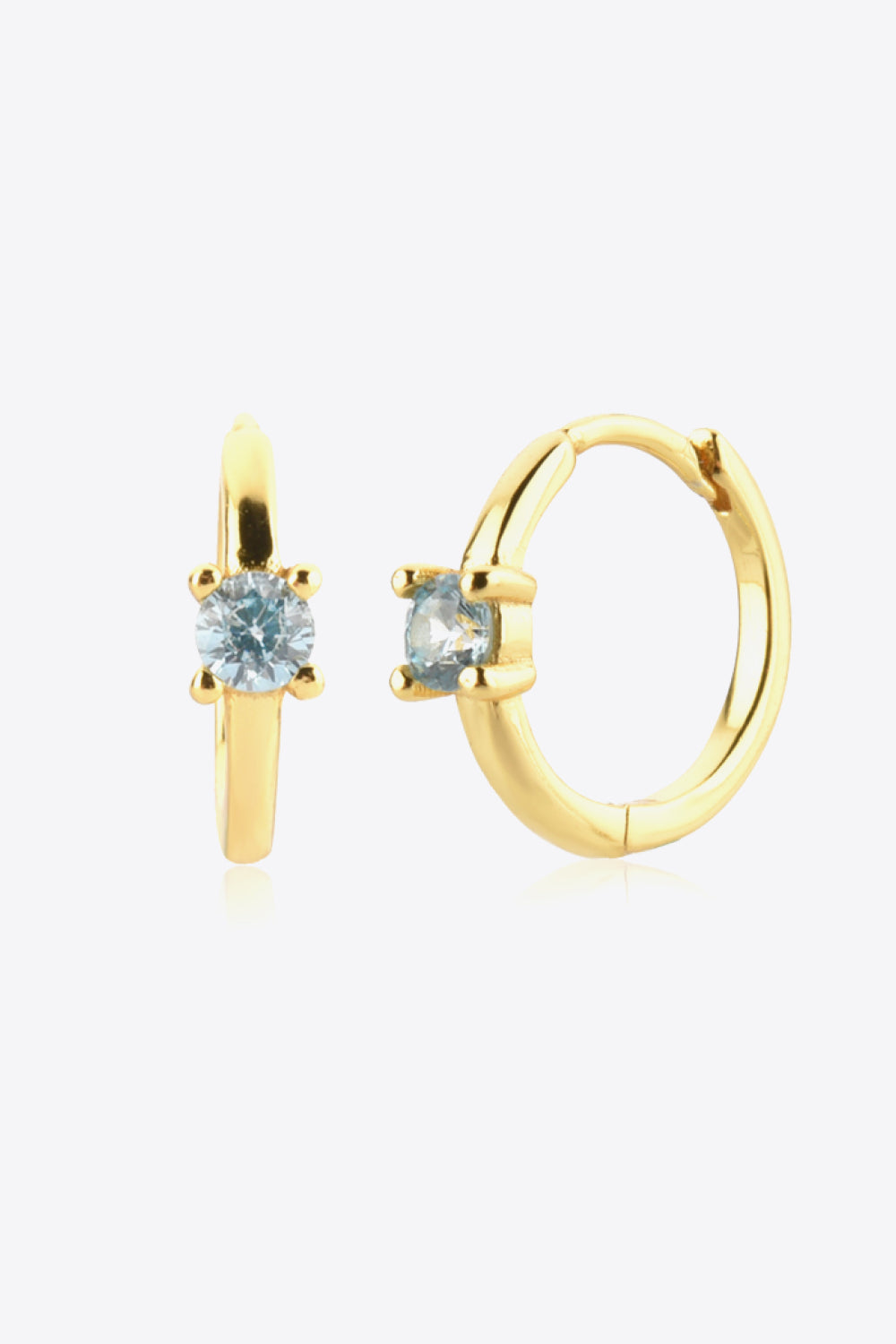 Zircon 925 Sterling Silver Huggie Earrings  Earrings- Doll Fits