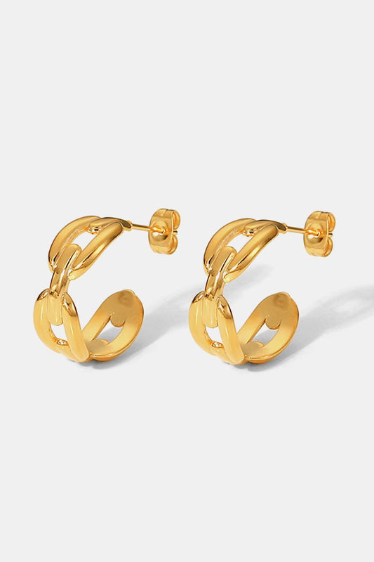 Stainless Steel C-Hoop Earrings  Earrings- Doll Fits