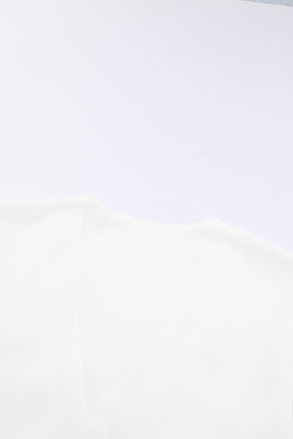 V-Neck Tie Hem Flutter Sleeve Blouse  Shirts & Tops- Doll Fits