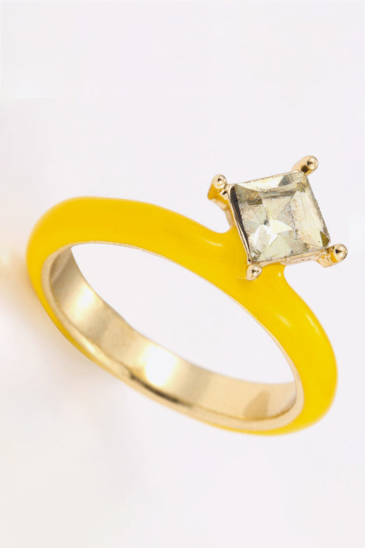 Everyday Delight 18K Gold Plated Glass Stone Ring  Rings- Doll Fits