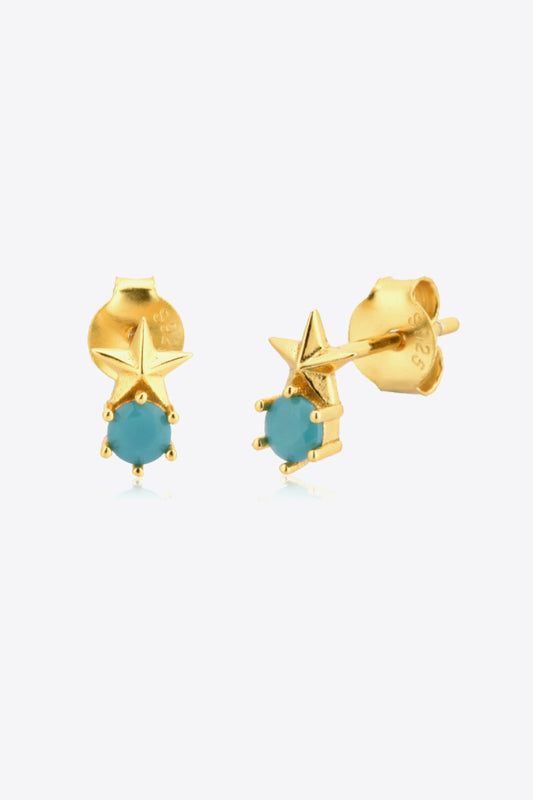 Zircon Star Stud Earrings  Earrings- Doll Fits
