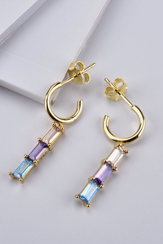 Inlaid Zircon 925 Sterling Silver Earrings  Earrings- Doll Fits