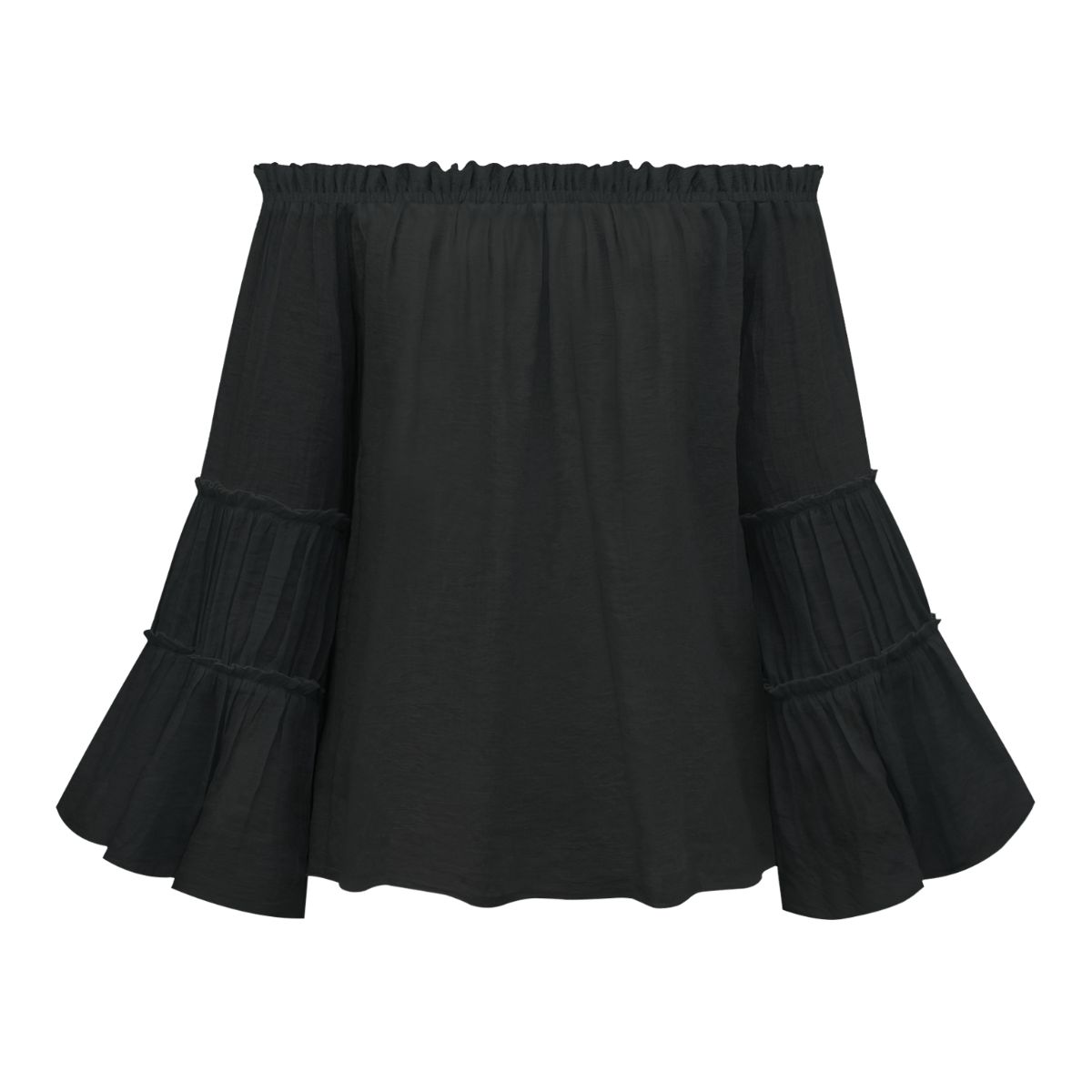 Off-Shoulder Frill Trim Blouse  Shirts & Tops- Doll Fits