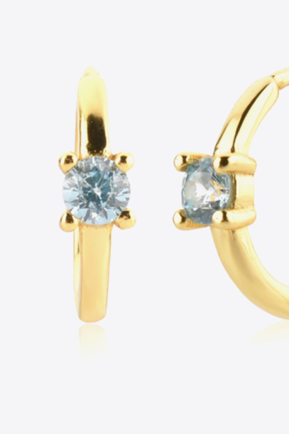 Zircon 925 Sterling Silver Huggie Earrings  Earrings- Doll Fits