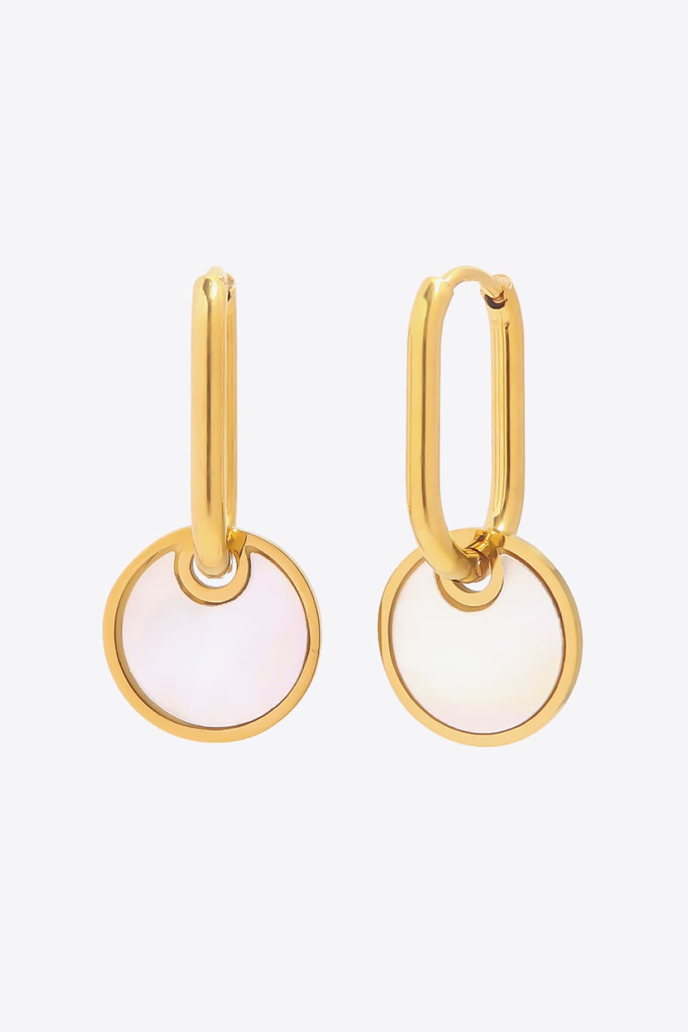 Copper White Mother-Of-Pearl Drop Earrings  Earrings- Doll Fits