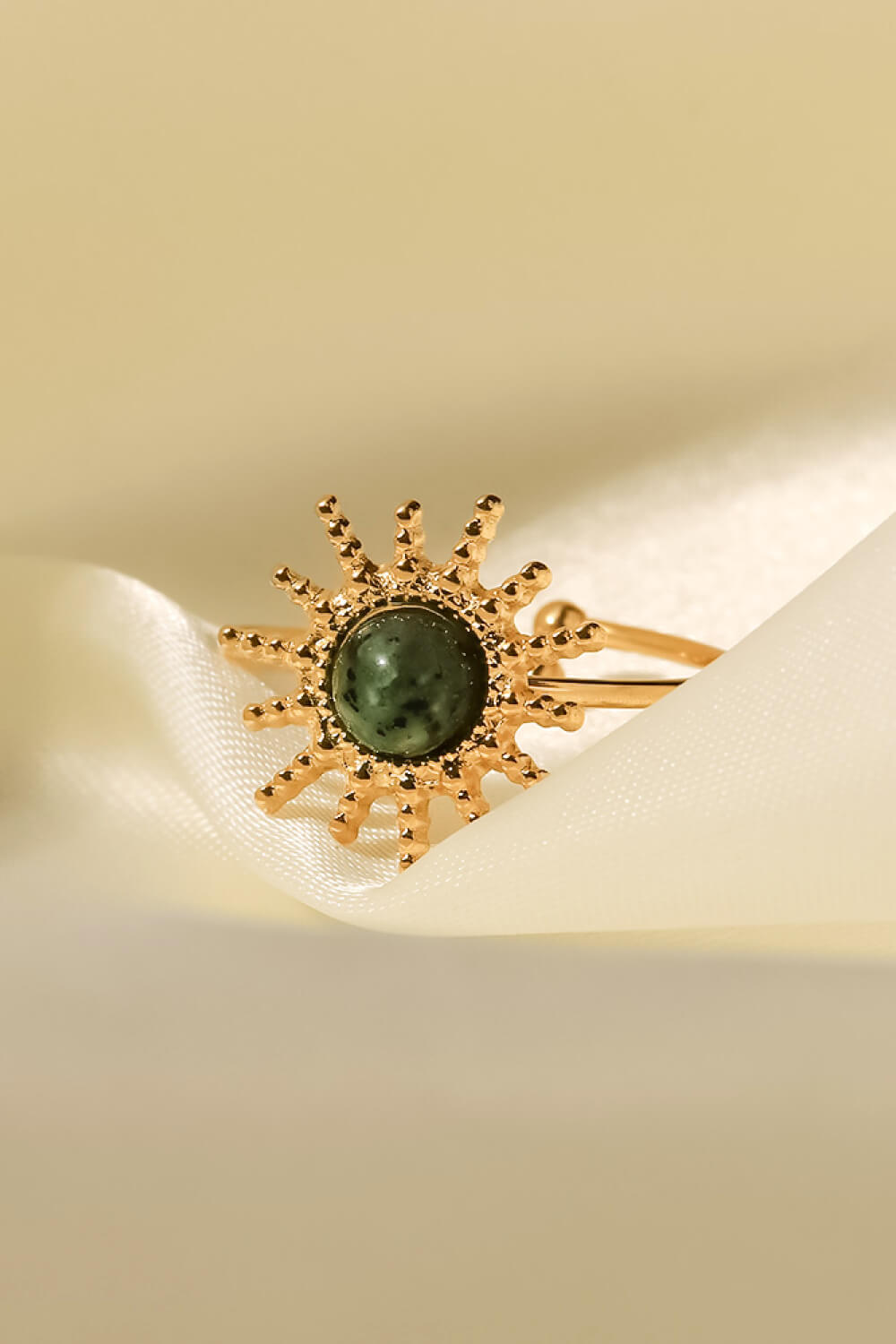 Natural Stone Sun Shape Open Ring  Rings- Doll Fits