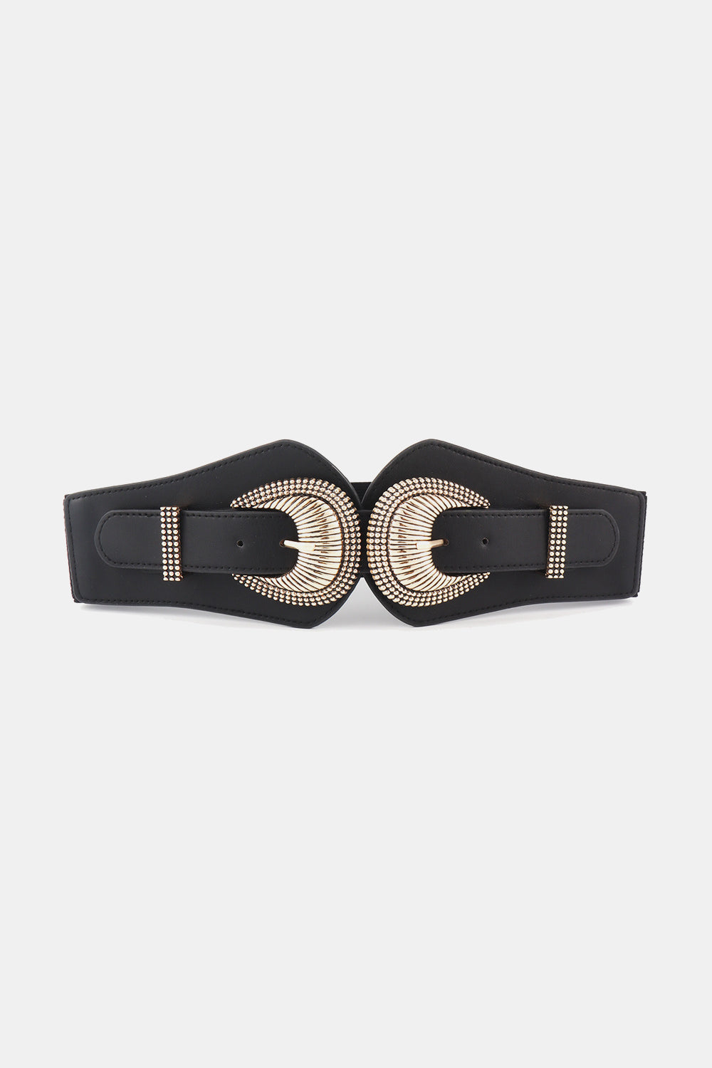 Shell Double Buckle Elastic Wide Belt  Belts- Doll Fits