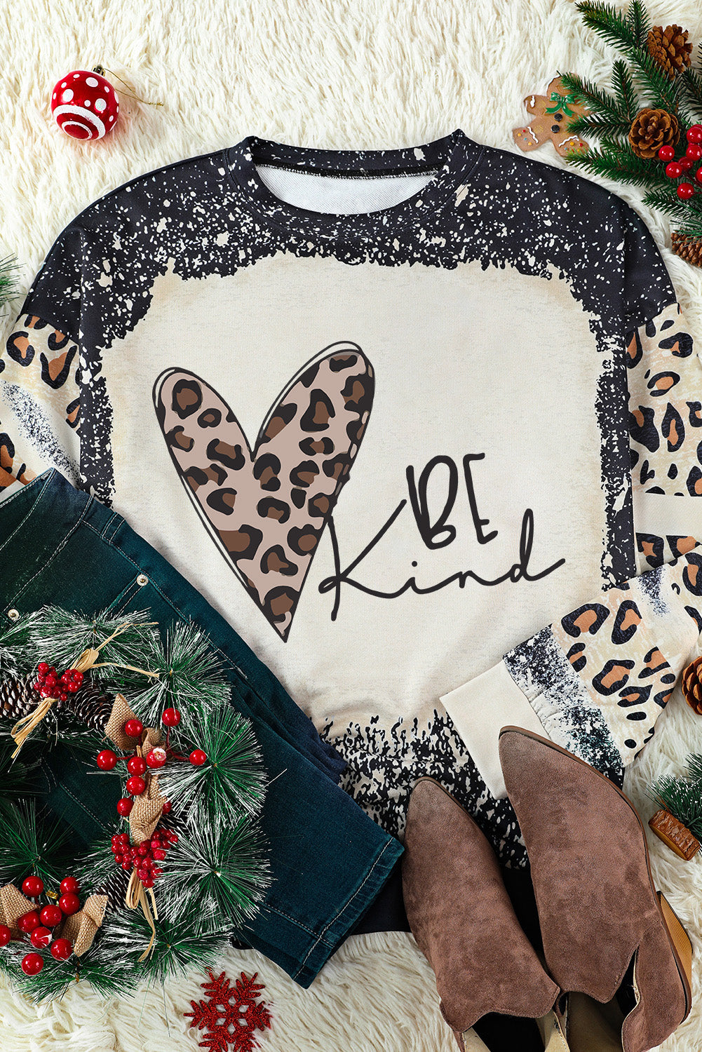 Mixed Print Drop Shoulder Sweatshirt  Shirts & Tops- Doll Fits