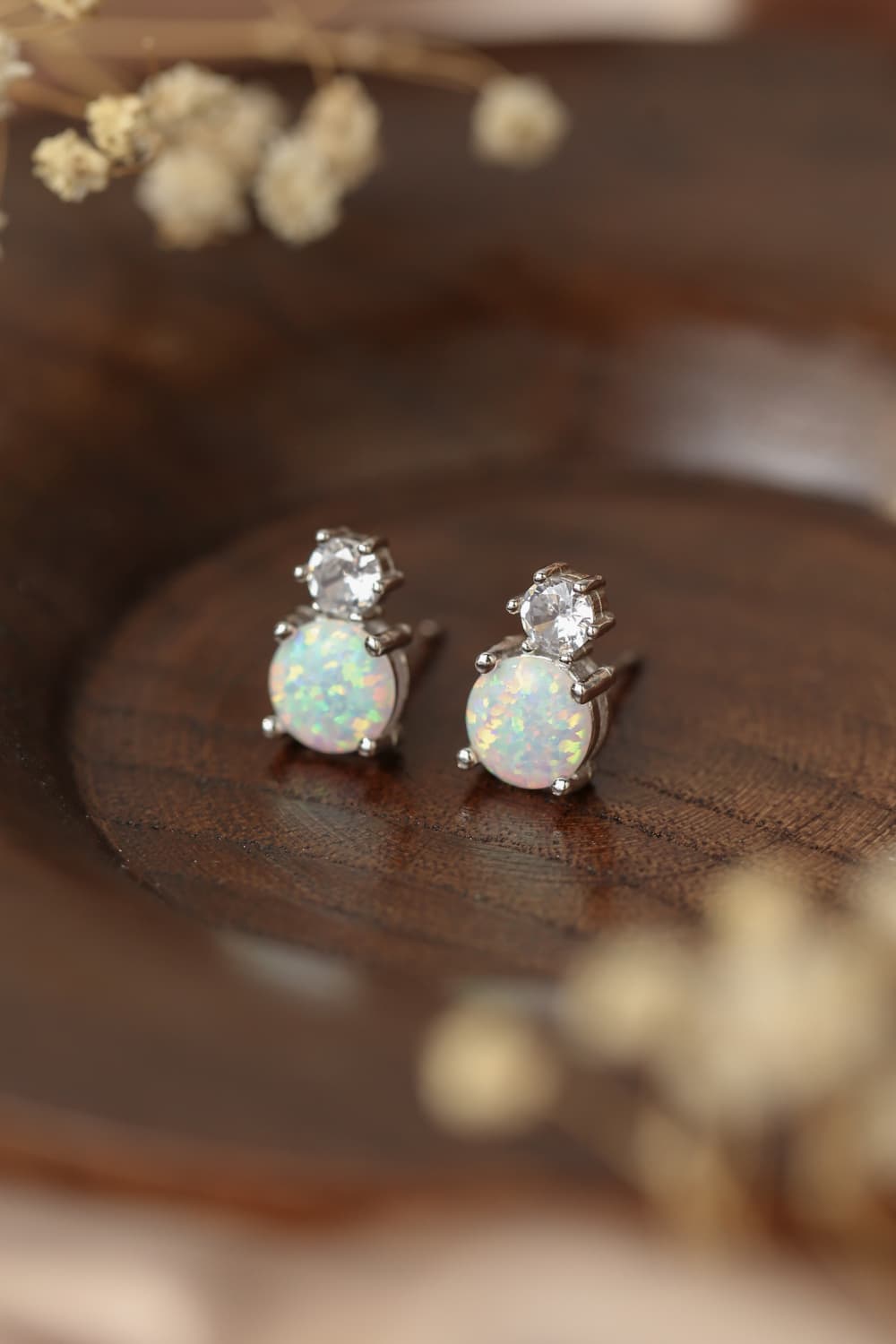 4-Prong Opal Stud Earrings  Earrings- Doll Fits