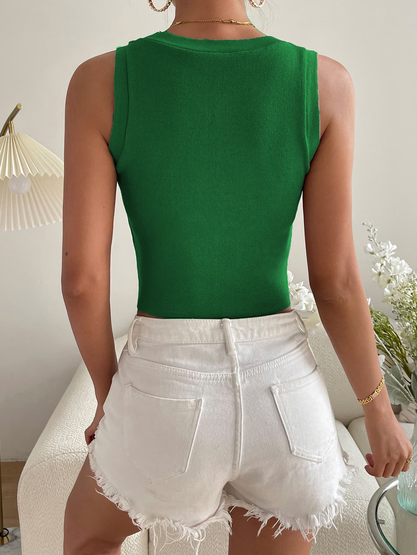 Round Neck Knit Tank  Shirts & Tops- Doll Fits