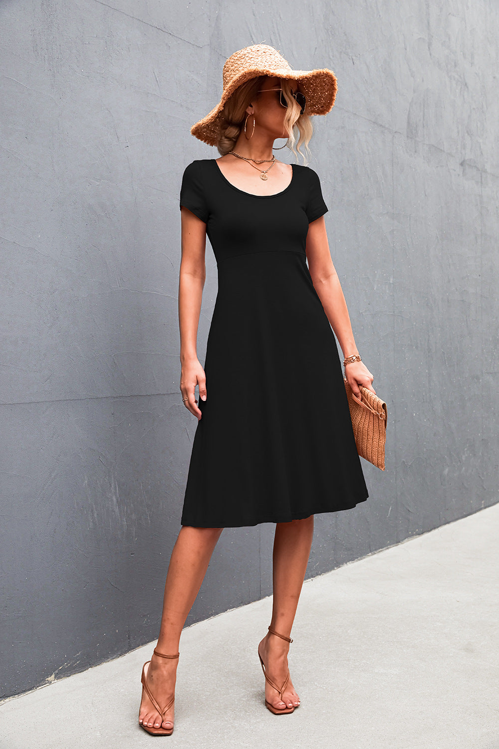 Scoop Neck Short Sleeve Dress  Dresses- Doll Fits
