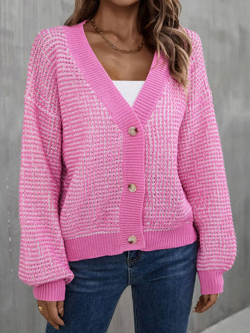 Heathered Lantern Sleeve Cardigan  Shirts & Tops- Doll Fits