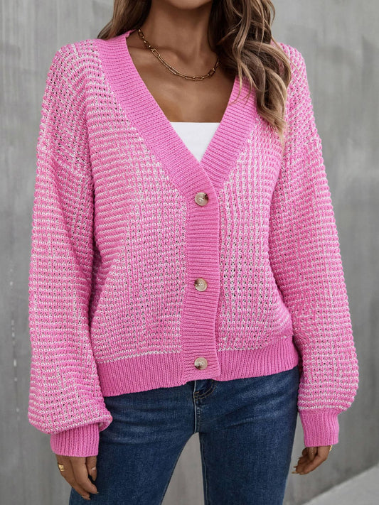 Heathered Lantern Sleeve Cardigan  Shirts & Tops- Doll Fits