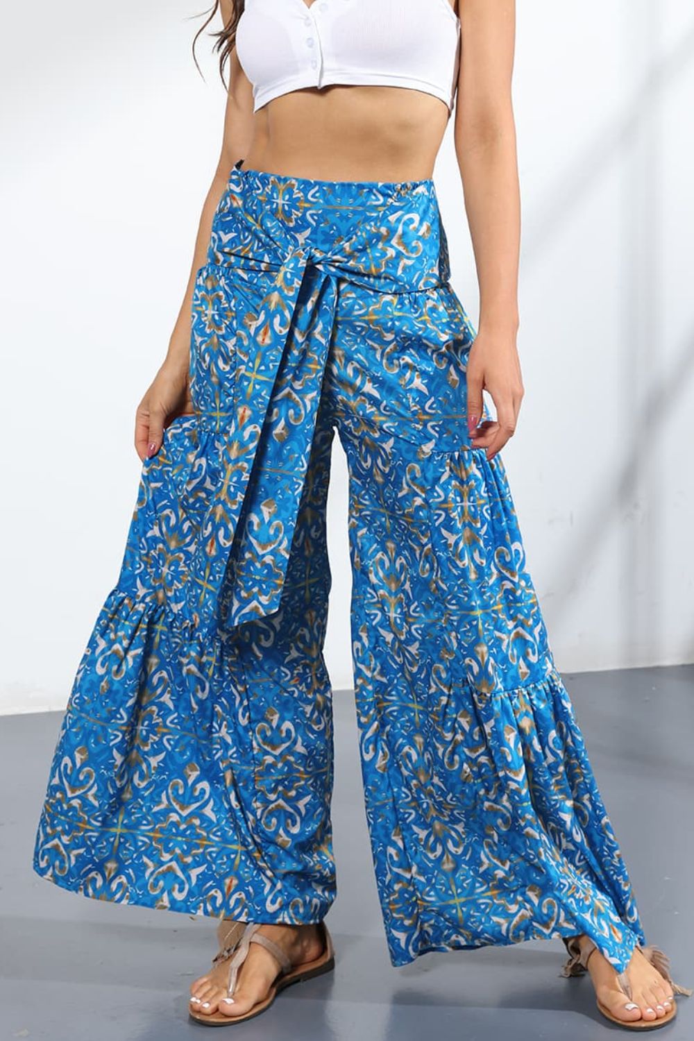Printed High-Rise Tied Culottes  - Doll Fits
