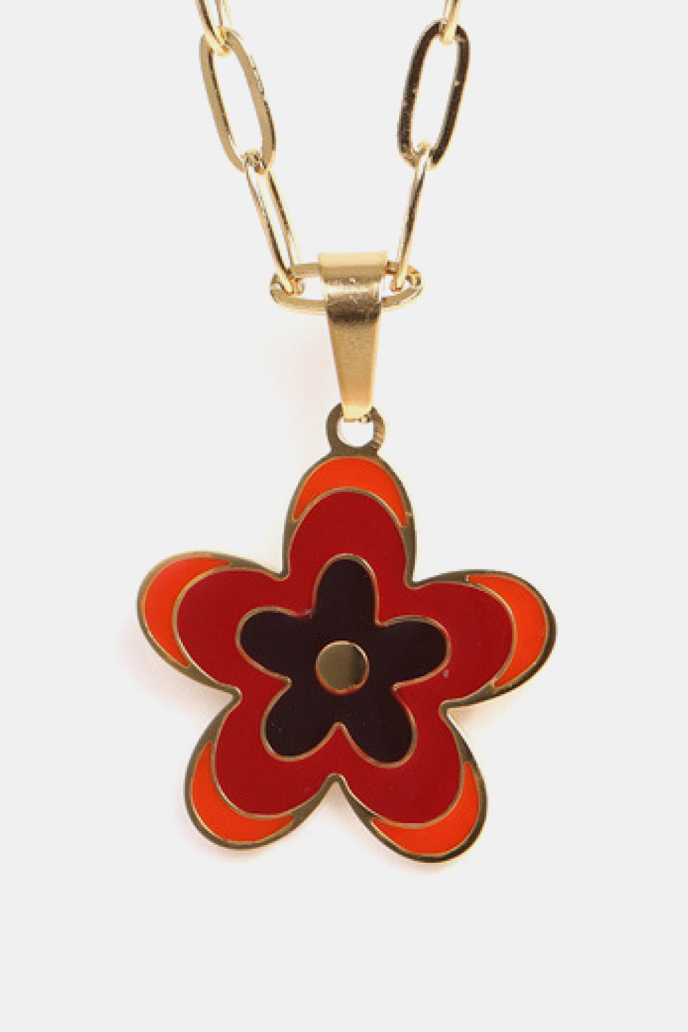 Flower Pendant Stainless Steel Necklace  Necklaces- Doll Fits