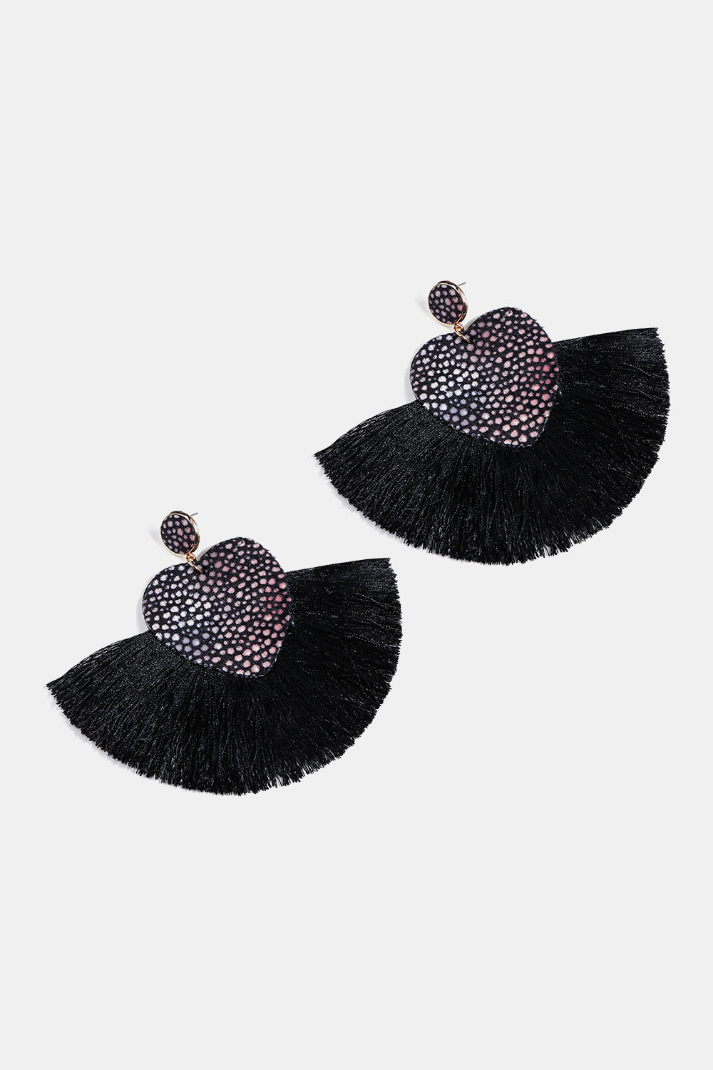 Heart Shape Fringed Dangle Earrings  Earrings- Doll Fits