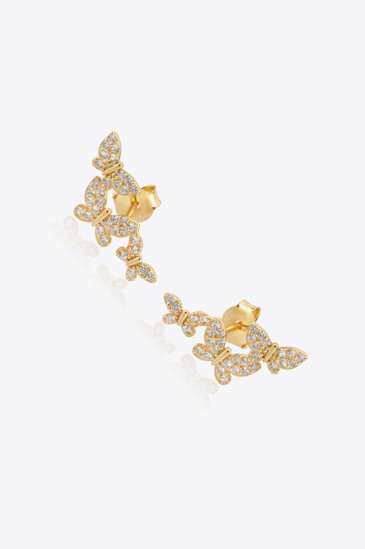 Zircon Butterfly 925 Sterling Silver Earrings  Earrings- Doll Fits