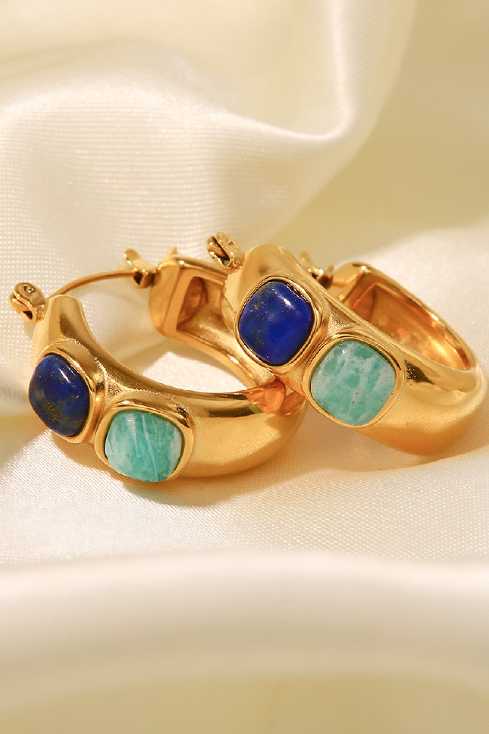 Stainless Steel 18K Gold-Plated Hoop Earrings  Earrings- Doll Fits
