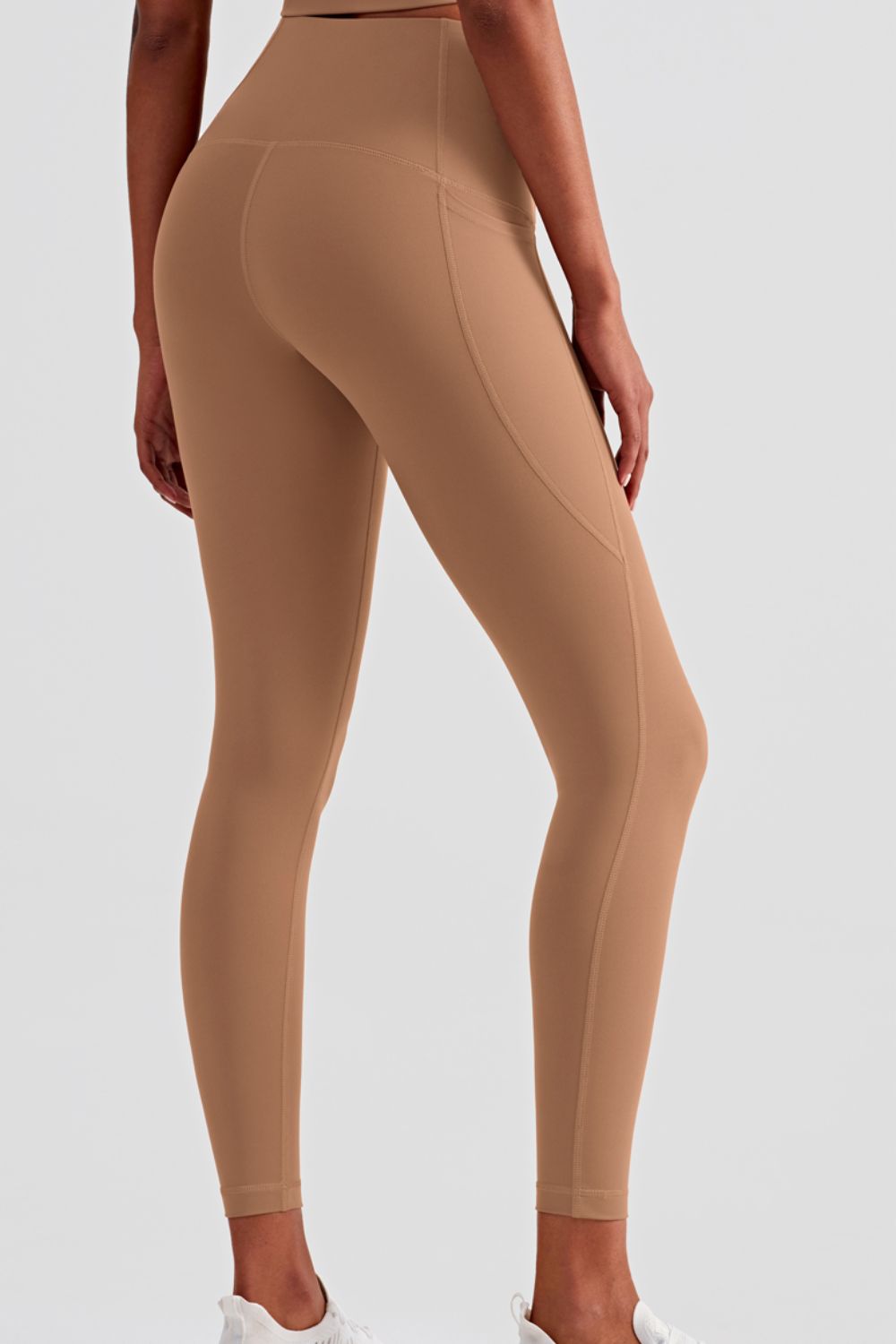 Wide Waistband Sports Leggings with Side Pockets  - Doll Fits