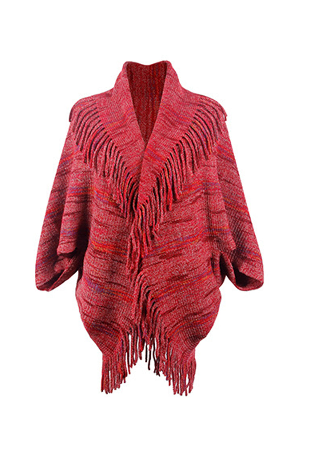 Fringe Detail Printed Poncho  - Doll Fits