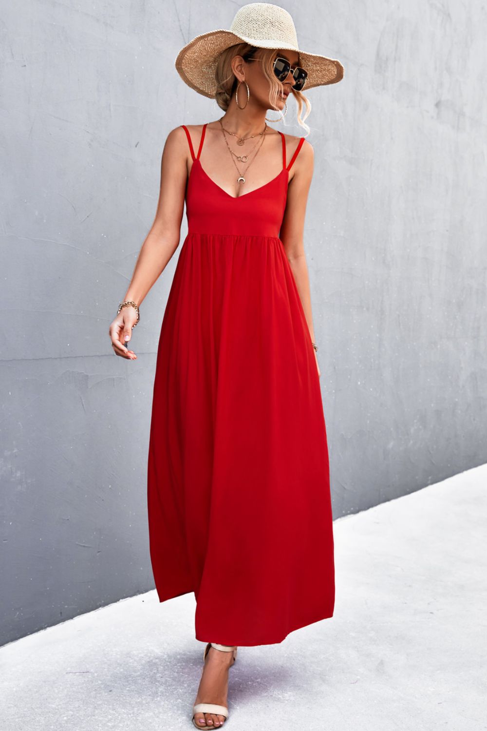 Double Strap Tie Back Dress  Dresses- Doll Fits