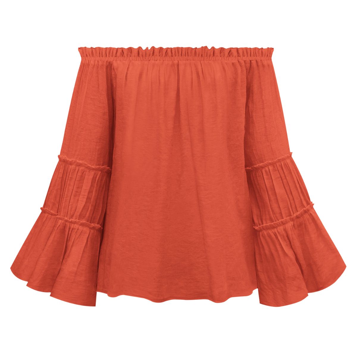 Off-Shoulder Frill Trim Blouse  Shirts & Tops- Doll Fits
