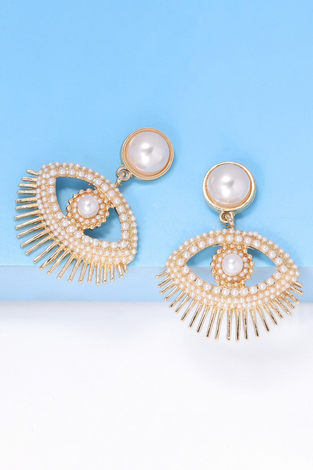 Evil Eye Shape Rhinestone Zinc Alloy Synthetic Dangle Earrings  Earrings- Doll Fits