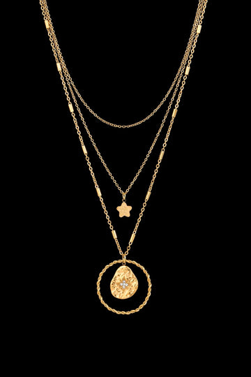 Zircon Decor Stainless Steel Necklace  Necklaces- Doll Fits