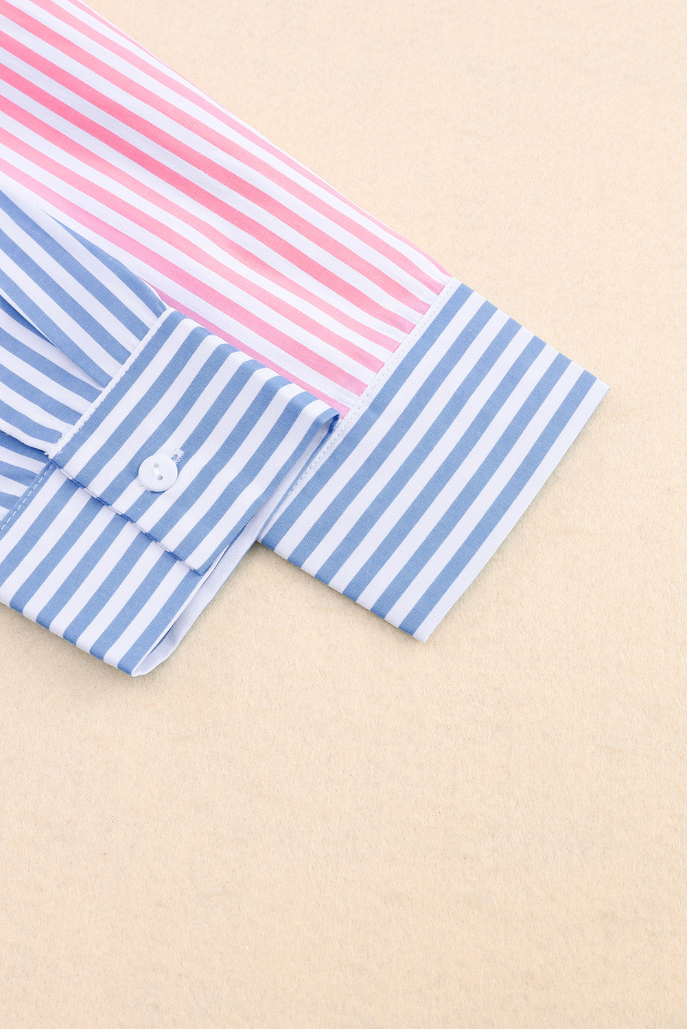 Striped Two-Tone Long Sleeve Shirt with Pocket  - Doll Fits