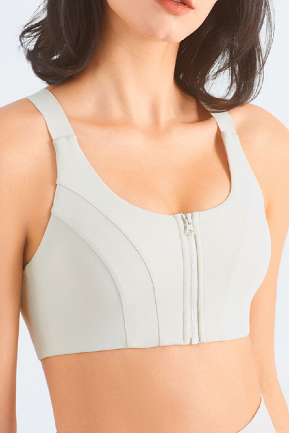 Zip-Up Racerback Sports Bra  Activewear- Doll Fits