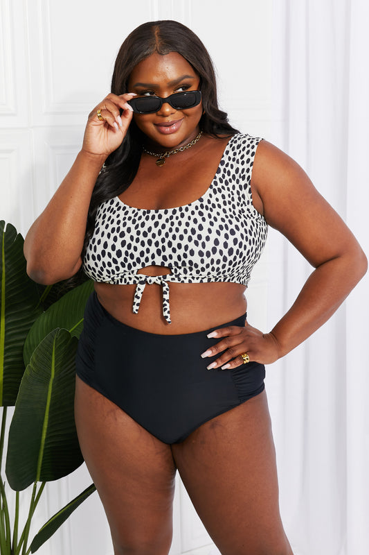Marina West Swim Sanibel Crop Swim Top and Ruched Bottoms Set in Black  Swimwear- Doll Fits