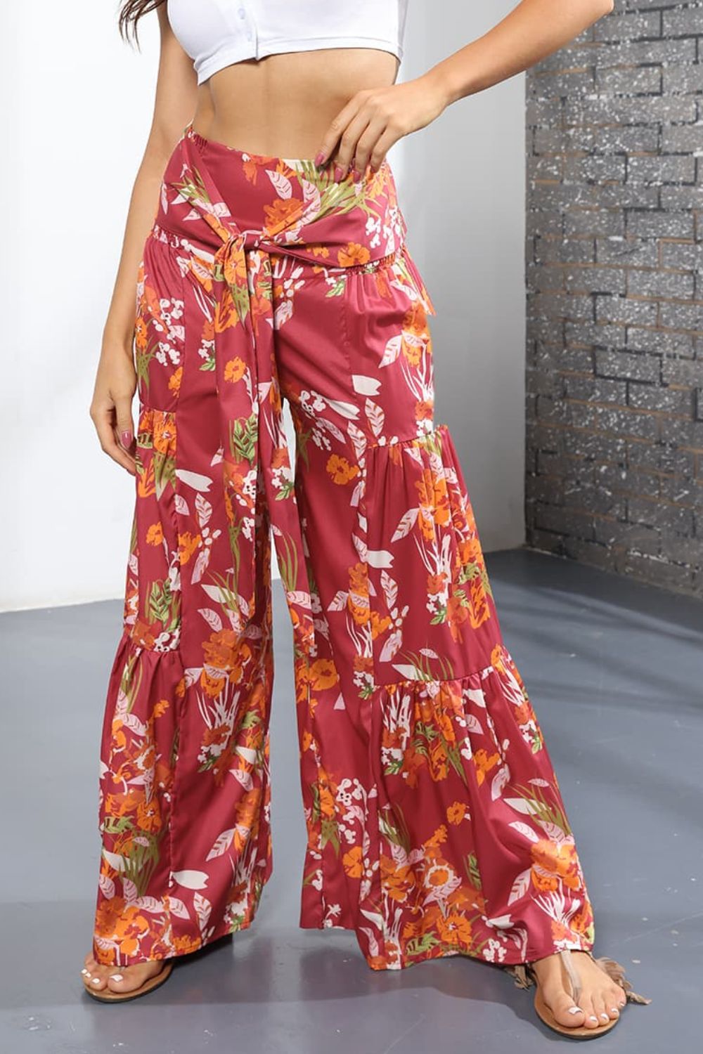 Printed High-Rise Tied Culottes  - Doll Fits