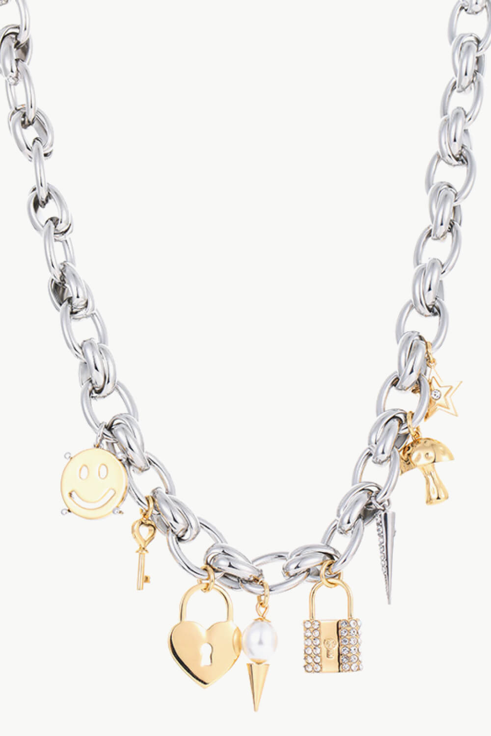 Lock Pendant Double-Layered Necklace  Necklaces- Doll Fits