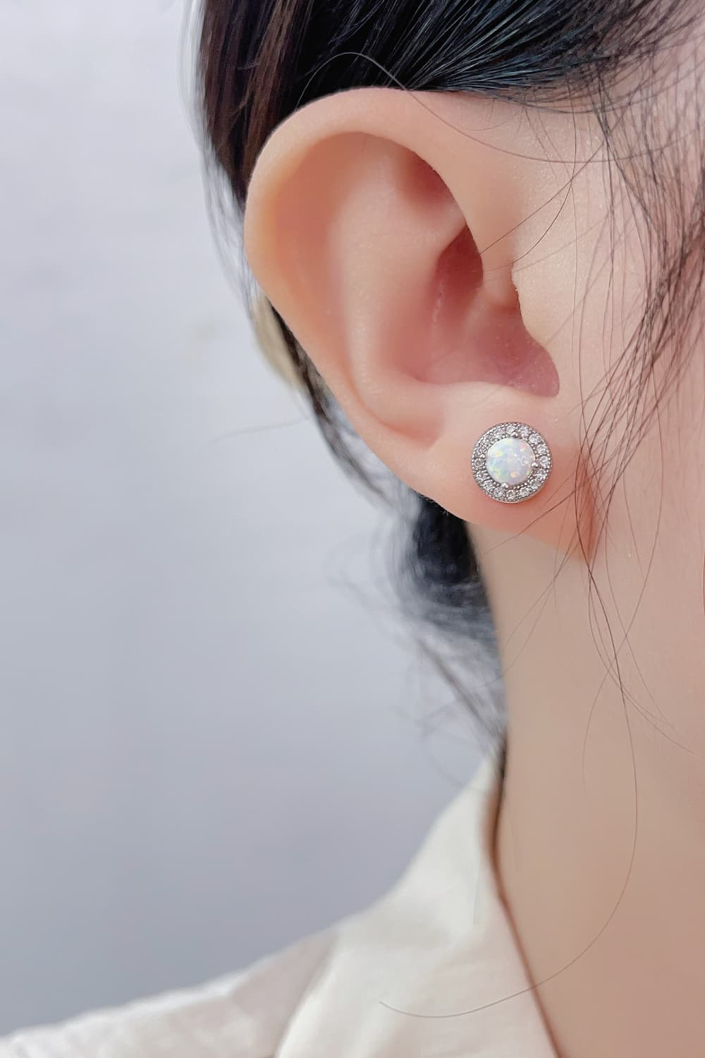 Opal 4-Prong Round Stud Earrings  Earrings- Doll Fits