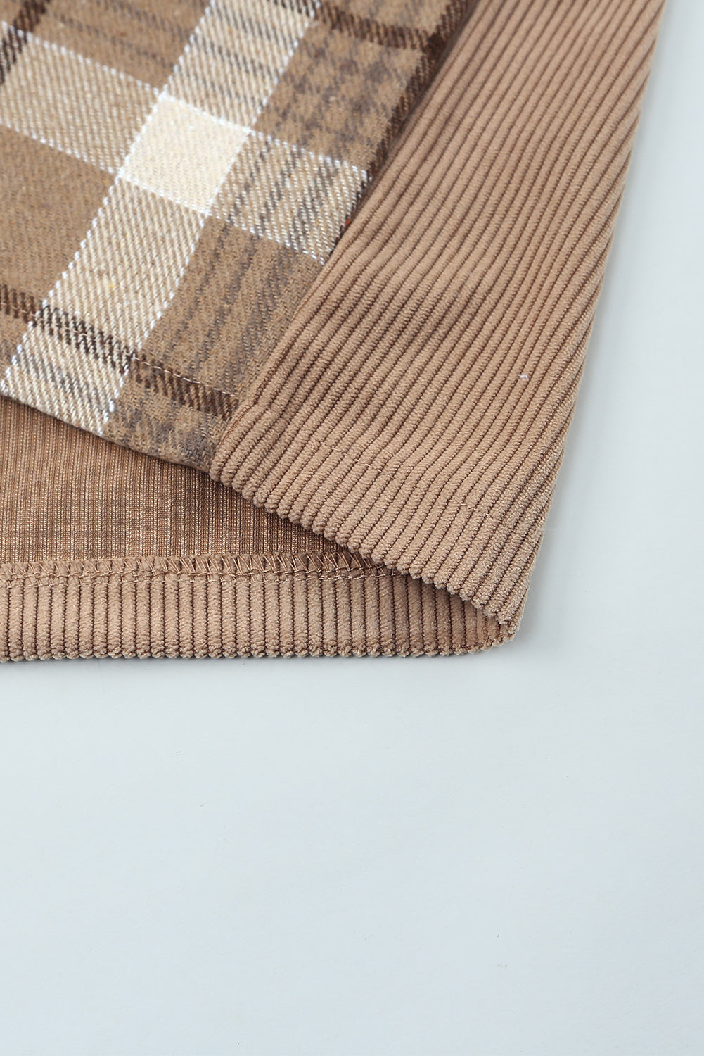 Plaid Corduroy Dropped Shoulder Jacket  Coats & Jackets- Doll Fits