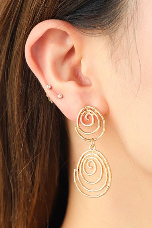 18K Gold-Plated Alloy Spiral Earrings  Earrings- Doll Fits