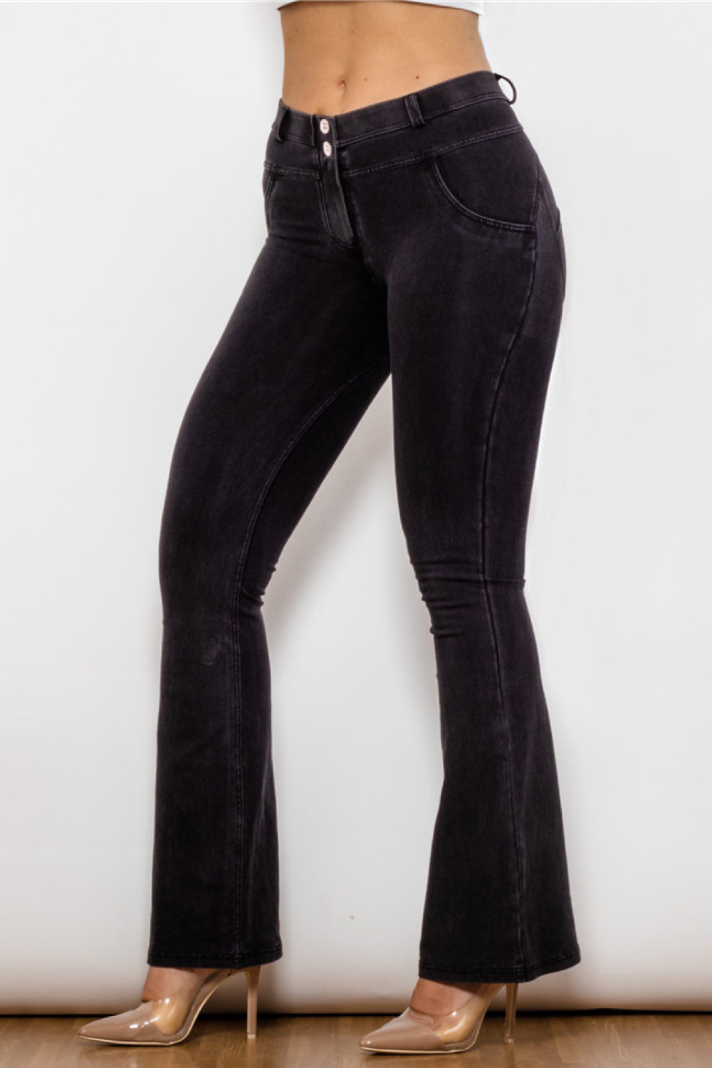 Buttoned Flare Jeans  Pants- Doll Fits